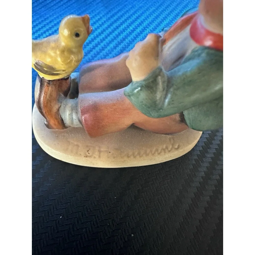 Vintage Goebel Hummel Singing Lesson Boy & Bird Figurine TMK-3 # 63 Germany 60's